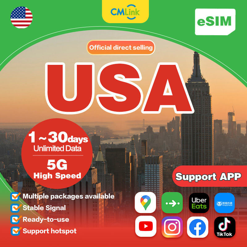 USA 5G data eSIM card 1-30 days multiple packages available✅Hot Spots✅ESIM] ราคา 50 บาท*ส่งฟรี