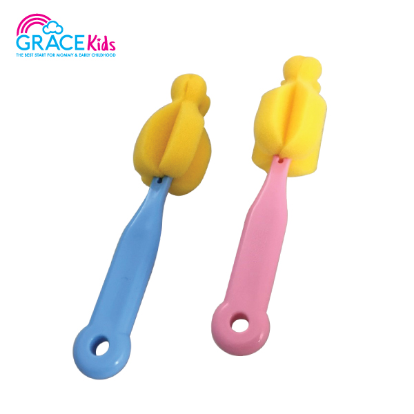 Grace Kids แปรงล้างจุกหัวด้ามจับ แปรงล้าง แปรงล้างขวด จุกนม ขวดนม แปรงฟองน้ำ แปรงหัวไนล่อน ขนแปรงนุ่ม ราคา 41 บาท*ส่งฟรี