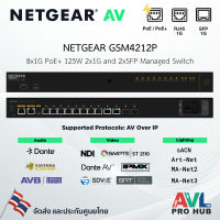 NETGEAR AVLine GSM4212P 8x1G PoE+ 125W 2x1G and 2xSFP Managed Switch