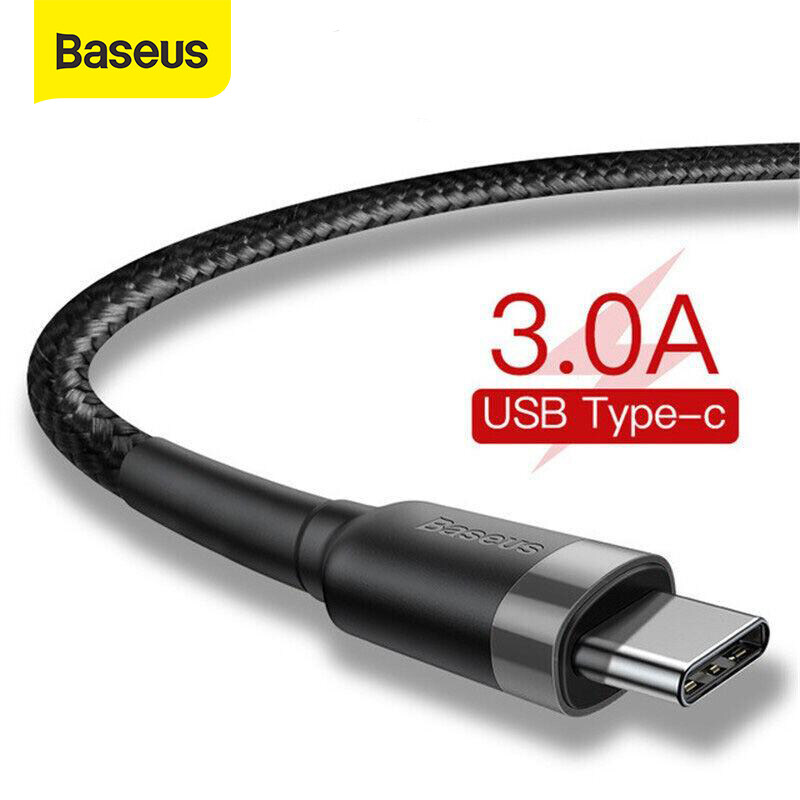 Baseus USB ประเภท C สายสำหรับซัมซุง S8หมายเหตุ8สายชาร์จ3.0 USB C สำหรับ Vivo Oppo Huawei Realme K20 Pro Type-C สายชาร์จเร็ว
