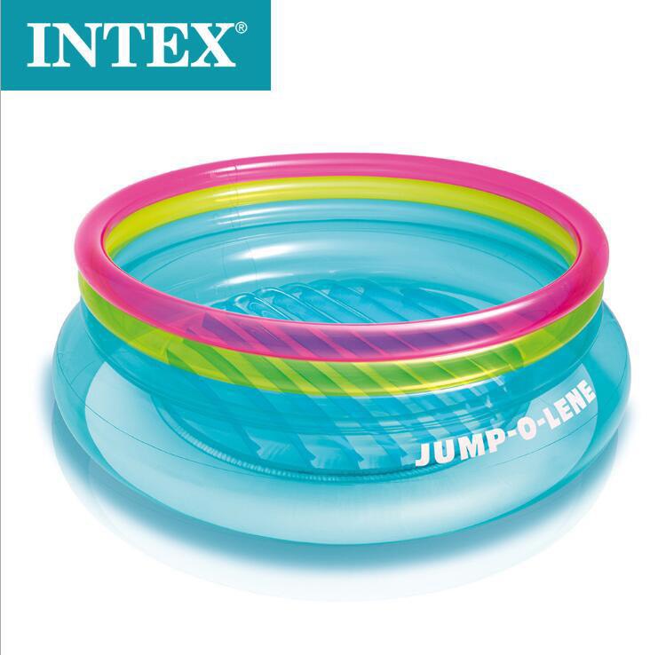 สระกระโดด โปร่งใส สีฟ้า/เขียว/ม่วง Inflatable New Jump Pool Intex Transparent Blue/Green/Purple By Float Me Summer
