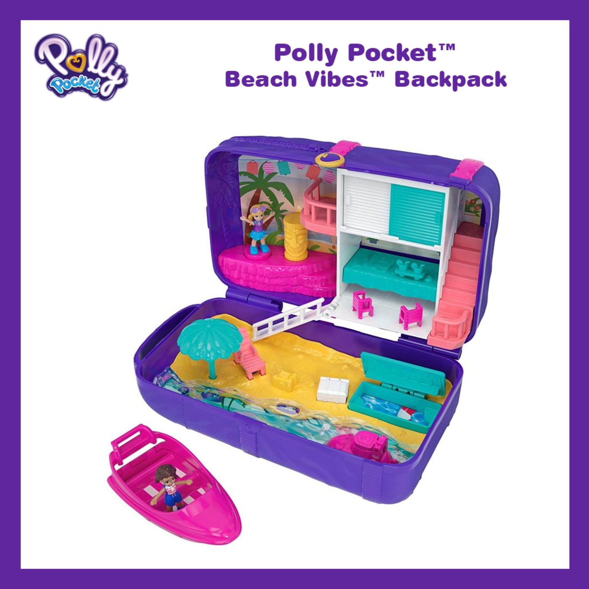 Polly Pocket™ Beach Vibes™ Backpack ตุ๊กตา พอลลี่ พ็อคเก็ต บีช ไวบ์ ชายหาด แบ็คเเพ็ค ของเล่นเด็ก