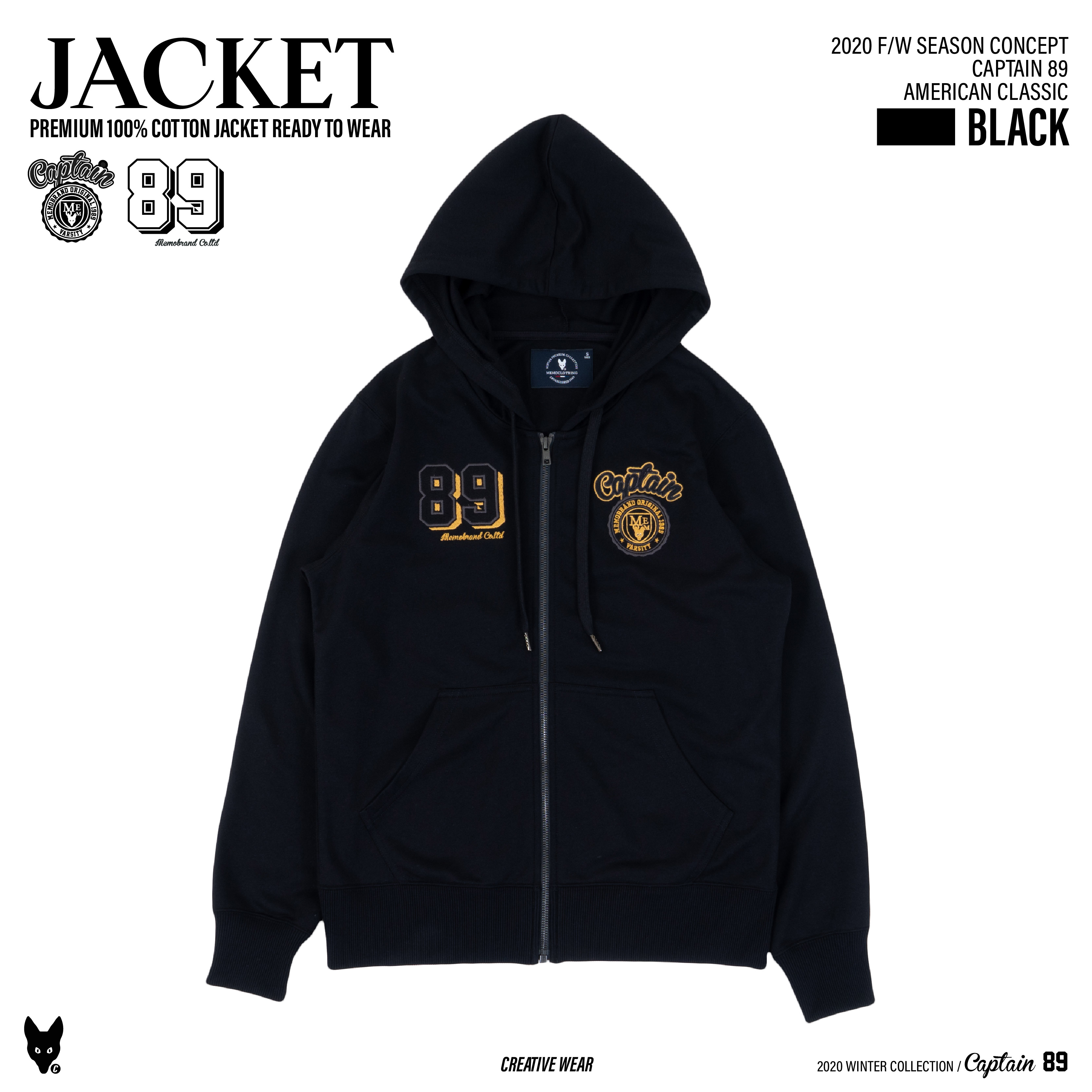 Jacket Hood แบรนด์ Memo รุ่น Captain 89 สินค้าลิขสิทธิ์แท้