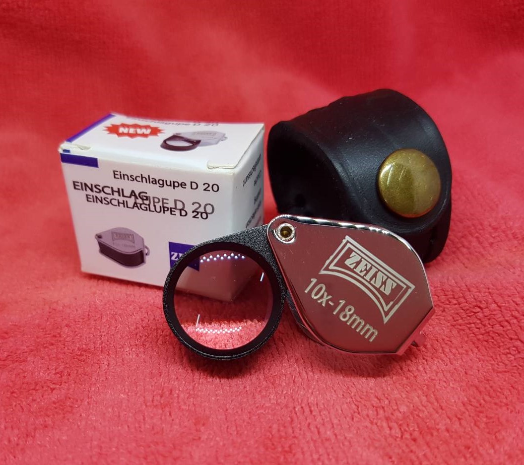 กล้องส่งพระ/เพชร Zeiss สีเงิน เลนส์แก้ว 10x18mm เคลือบมัลติโค๊ด ส่องชัดสบายตา แถมฟรีซองหนัง ราคา 350 บาท*ส่งฟรี
