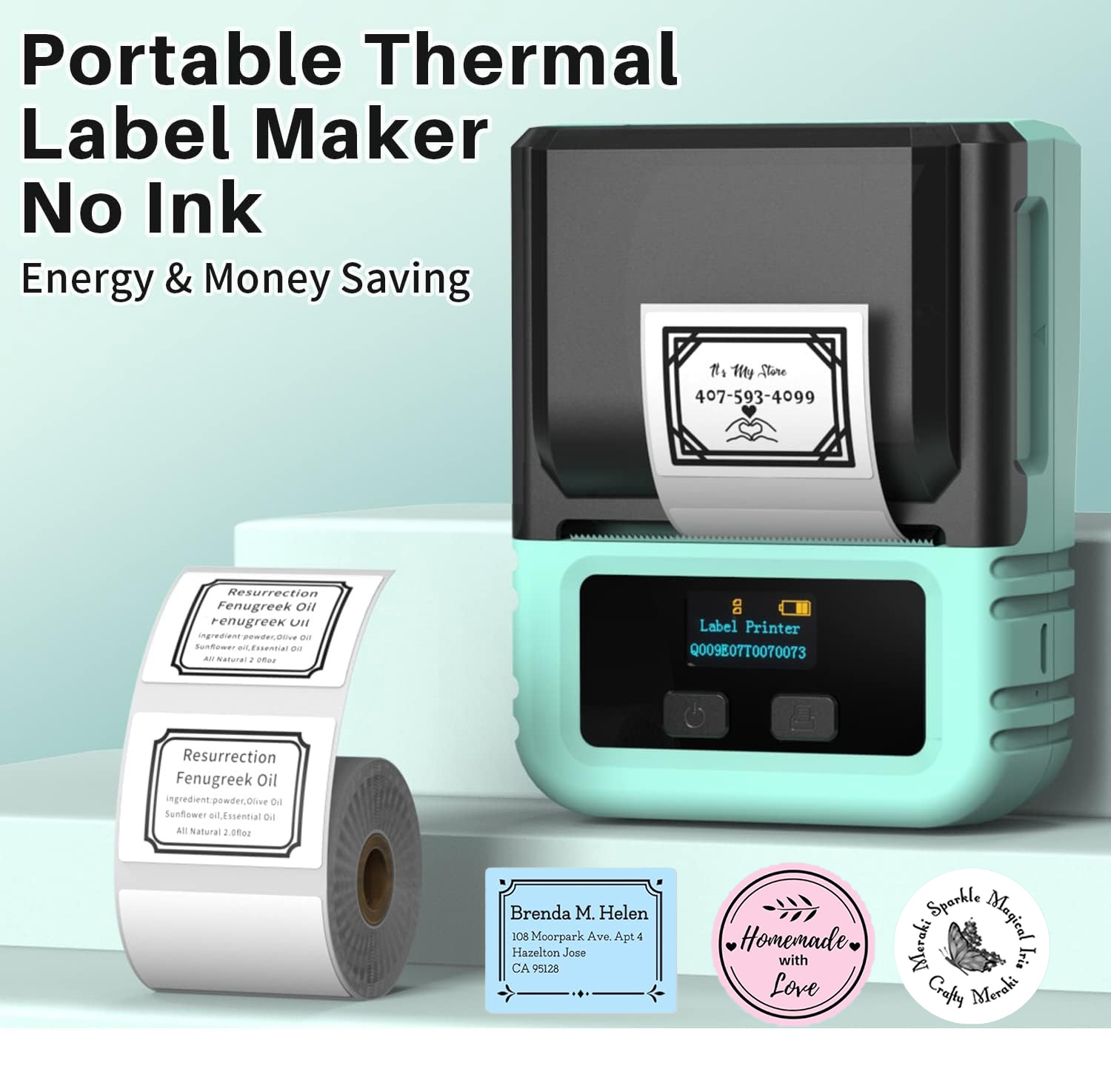 Phomemo M120 thermal label printer, wireless Bluetooth Mini Sticker Maker Machine,Great For Barcode,Logo Stickers,Clothes Labels ราคา 1,248 บาท*ส่งฟรี