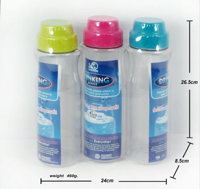 (3ชิ้น/เเพ็ค)ขวดน้ำ กระบอกน้ำ พลาสติกเกรดA รุทนPN/G165ขวดน้ำ ใส่น้ำดื่ม กระบอกน้ำ พลาสติก ทรงเหลี่ยม ใส่ตู้เย็น PET แพค3ขวด BPAfree