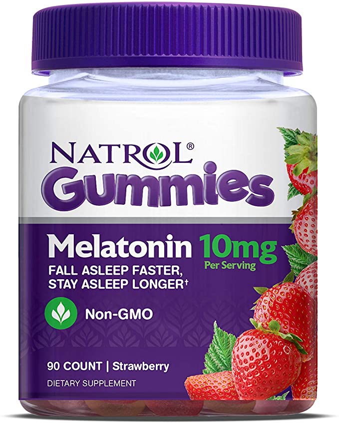 Natrol [17v27 Melatonin 10mg 90 Gummies strawberry เม็ด ถูกสุดในไทย] กัมมี่ เมลาโทนิน