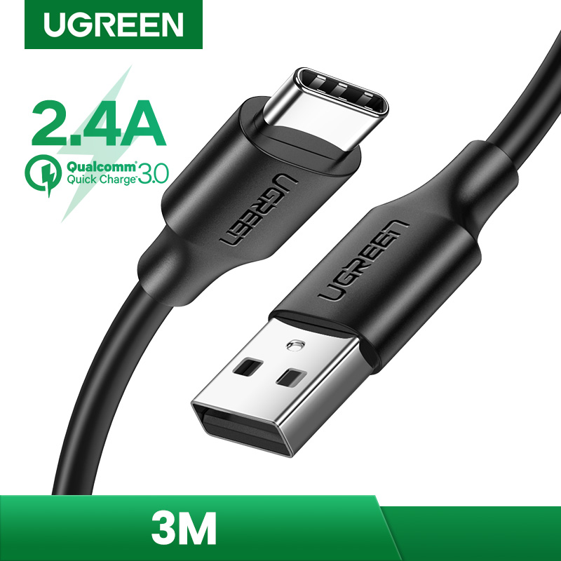 UGREEN สายชาร์จ Type C Cable for SamsungA71, A31, M31, Xiaomi Redmi note 9s/Note 8/OPPO A9 2020 สายชาร์จและซิงค์ข้อมูลได้อย่างรวดเร็ว 【0.25 /0.5/1/1.5/2/3 เมตร】