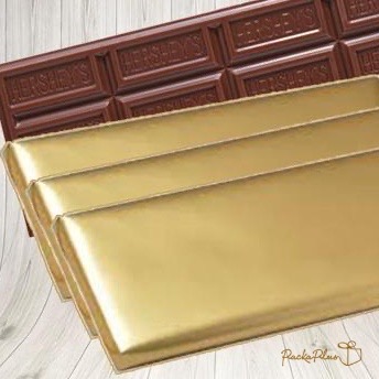 ฟอยล์ห่อช็อคโกแลต Food Aluminum Foil DIY Chocolate Candy Package Chocolate Foil Wrapper กระดาษฟอยล์คุณภาพสูง แผ่นฟอยล์ สีทองกึ่งด้านกึ่งเงา 20 cm แพค 50 แผ่น