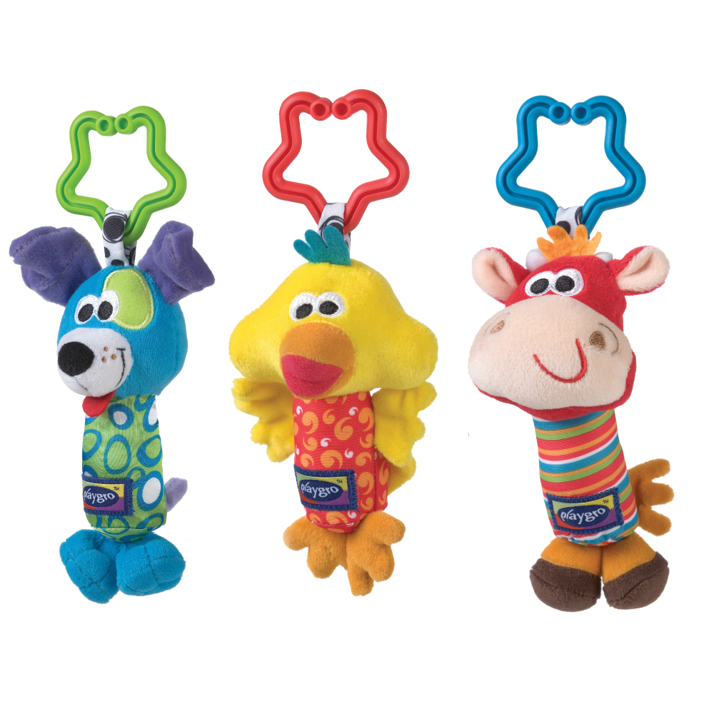 Playgro Tinkle Trio ชุดของเล่น ตุ๊กตาสัตว์ กับคาแร็คเตอร์สุดน่ารัก ทั้ง 3 ตัว นก วัวและสุนัข ราคา 836 บาท*ส่งฟรี