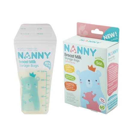 ถุงเก็บน้ำนม ถุงเก็บนมแม่ 5 ออนซ์ Nanny (แนนนี่)