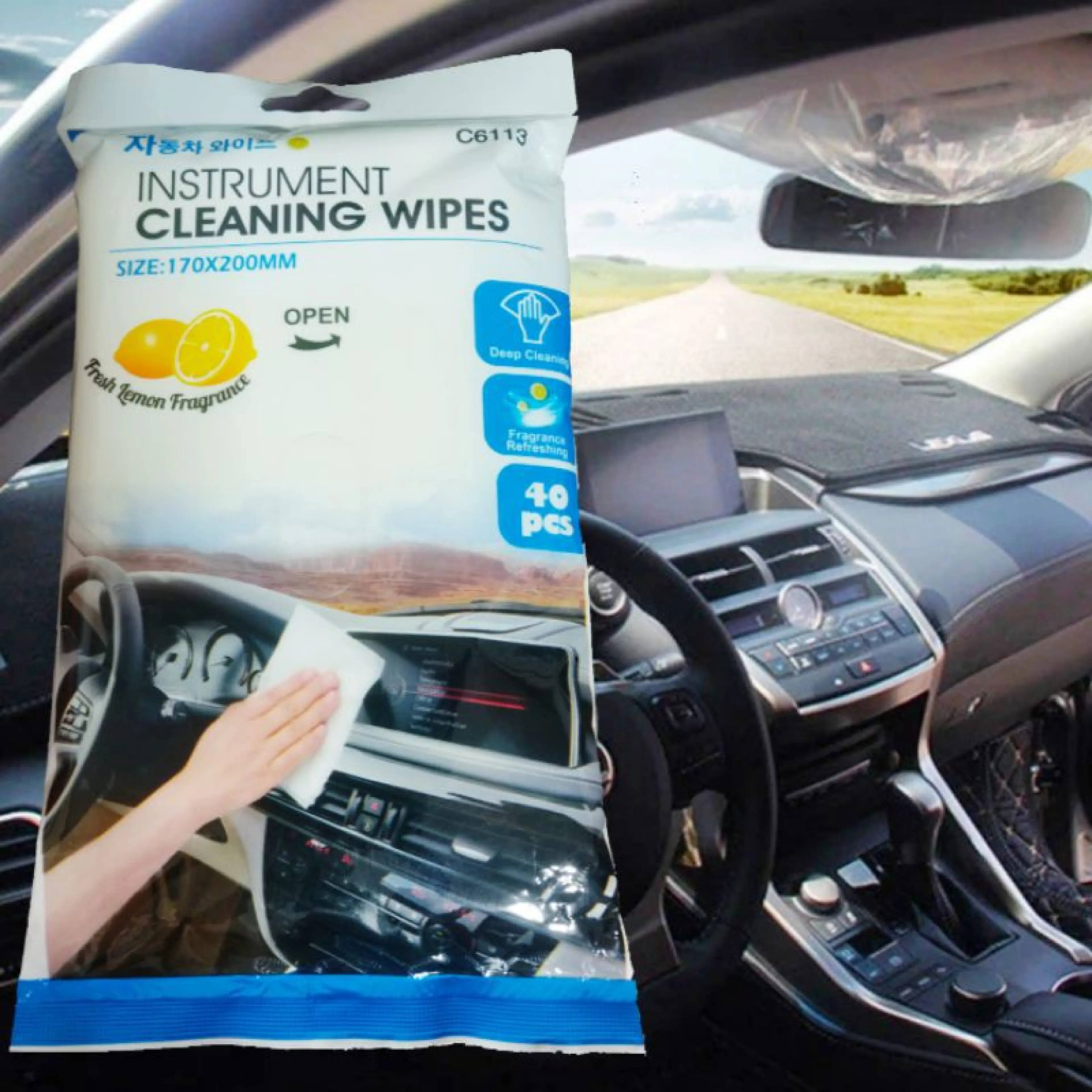 Cleaning Wipes ทิชชู่เปียก (40แผ่น) ผ้าเช็ดรถ ผ้าเช็ดทำความสะอาดเบาะหนัง ผ้าเช็ดเบาะในรถยนต์ ผ้าเช็ดหนัง ผ้าเช็ดโซฟา