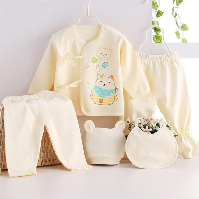 BabySafe ชุดสำหรับเด็กแรกเกิด (5 ชิ้น/เซ็ต) ชุดชั้นในเด็กทารกชุด unisex เสื้อแขนยาว