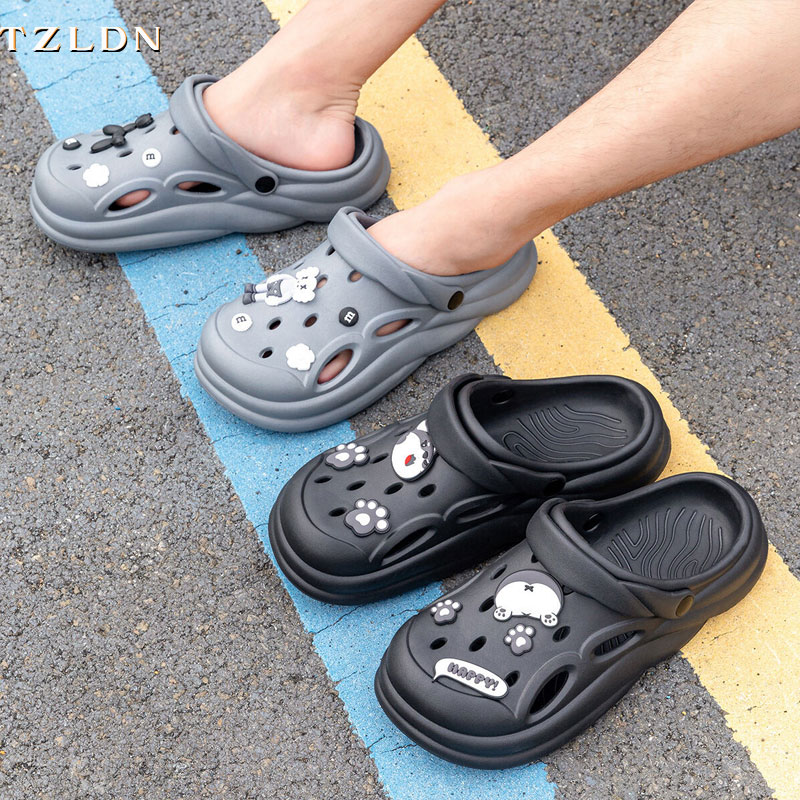 TZLDN รองเท้าแตะกีฬาสำหรับผู้ชายรองเท้าแตะกันลื่นสำหรับขับรถพื้นหนาใส่ด้านนอกรองเท้าแตะทนต่อการสึกหรอและรองเท้าแตะสำหรับผู้ชาย ราคา 200 บาท*ส่งฟรี
