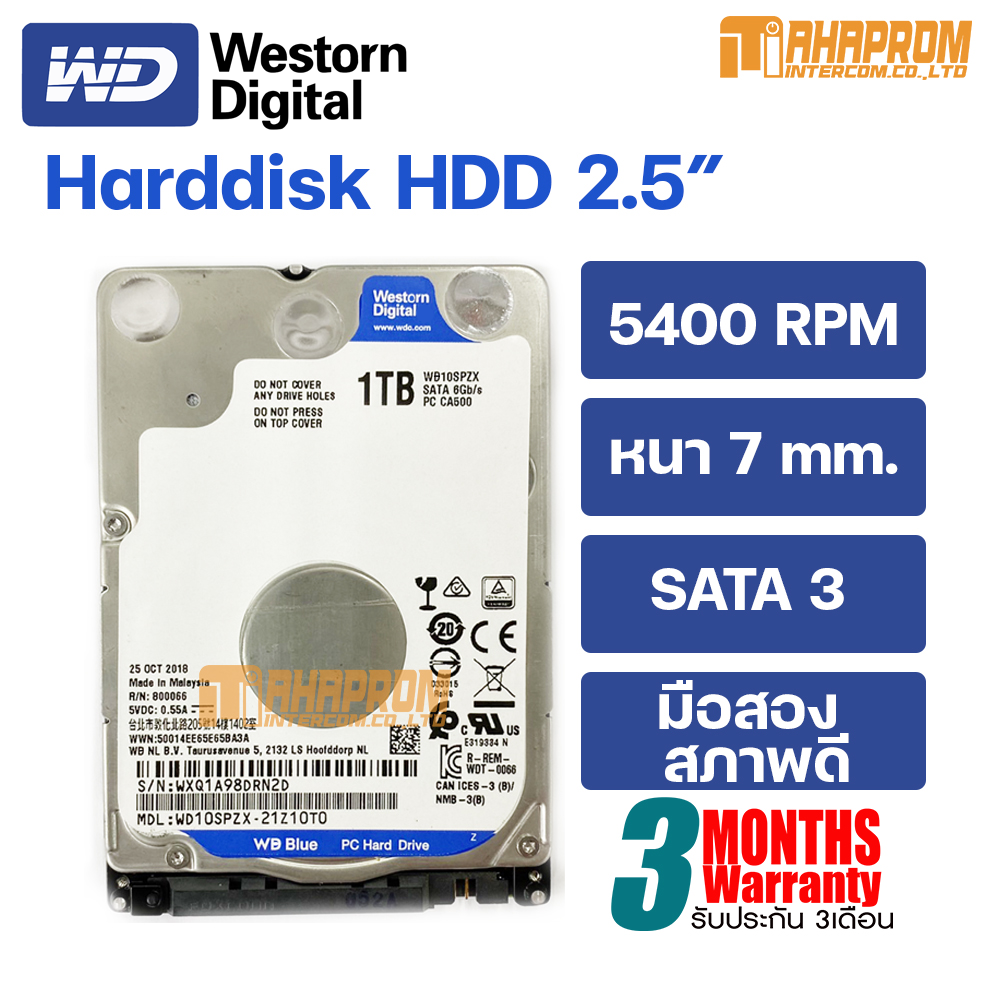 HDD 2.5" 3.5" Internal SEAGATE / WD / Toshiba Capacity upto 1 TB Refurbish Warranty Product ราคา 490 บาท*ส่งฟรี