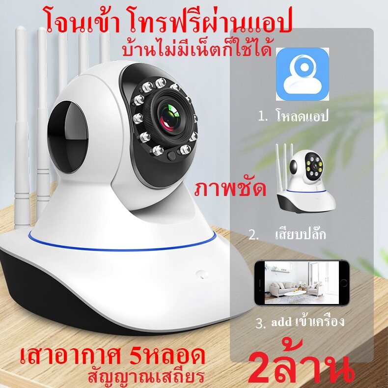 กล้องโทรฟรี กล้องกันขโมย กล้องวงจรปิดไร้สาย Home IP Security Camera กล้อง IP กล้องWIFI 1080p HD การแจ้งเตือนแอพมือถือ การแจ้งเตือนผ่านมือถือ IP camera，CCTV