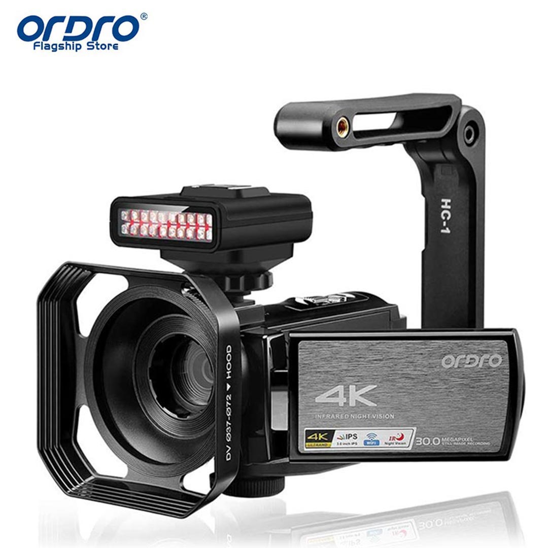 Camcorders Video Camera 4K Professional for Blogger, Ordro AE8 IR Night Vision WiFi Filmadora Full HD Digital Cameras YouTuber ราคา 5,513 บาท*ส่งฟรี