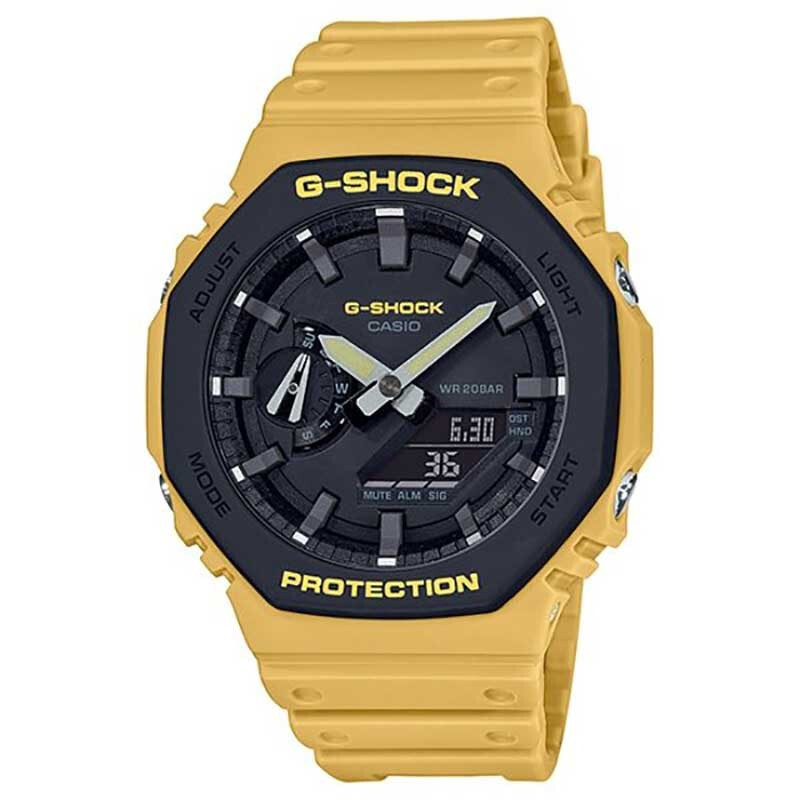 นาฬิกา รุ่น Casio G-Shock นาฬิกาข้อมือ นาฬิกาผู้ชาย สายเรซิ่น รุ่น GA-2110SU-9A หน้าเหลือง ของแท้ 100% ประกันศูนย์ CASIO 1 ปี จากร้าน