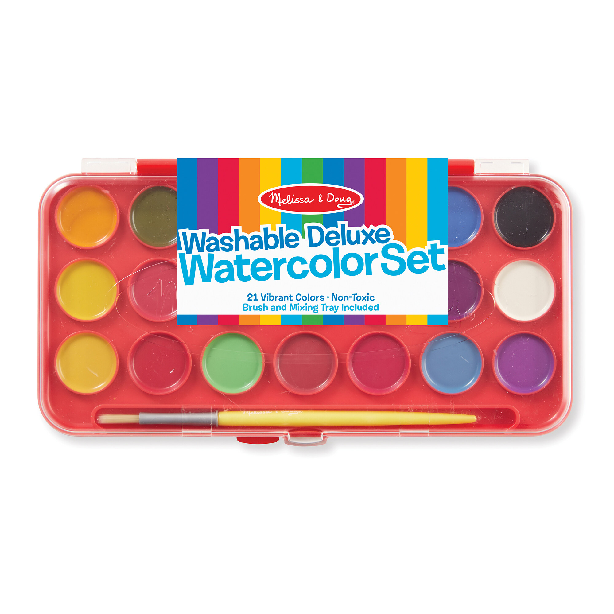 [21สี] รุ่น 4120 ชุดแป้นสีน้ำ รุ่นดีลักซ์ Melissa & Doug Deluxe Watercolor Paint Set (21 colors) รีวิวดีใน Amazon USA non-toxic washable ล้างออกได้ มาลิซ่า 2-10 ขวบ