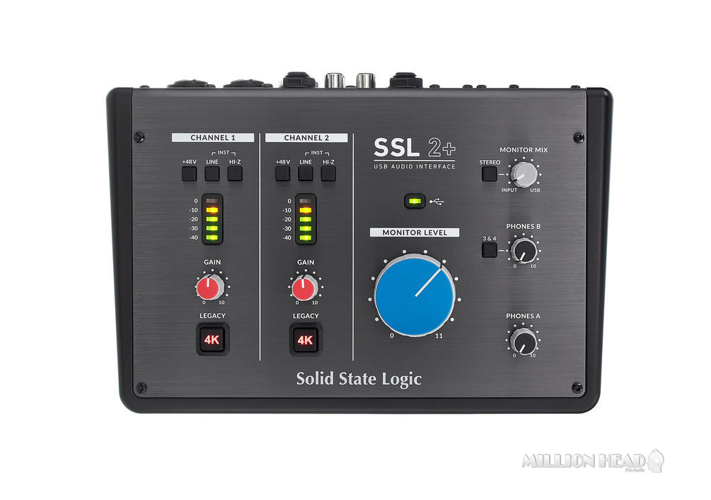 Solid State Logic : SSL2+ by Millionhead (ยูเอสบี ออดิโอ้อินเตอร์เฟส , 2 in/4 out , พร้อม 2 พรีไมค์คุณภาพ , โหมด 4K Legacy , Midi I/O , ยูเอสบีบัสพาวเวอร์ , ซอฟแวร์ สำหรับ Mac/Pc)