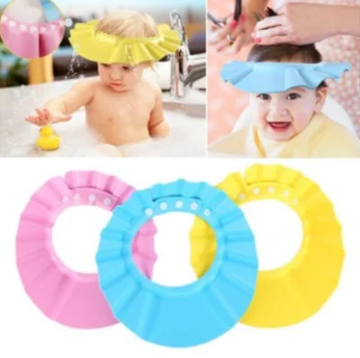 Water-resistant baby shower cap, 3 colors