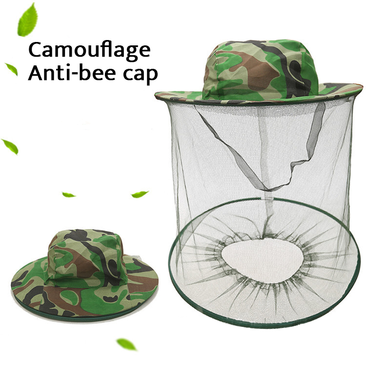FIT085 หมวกคนเลี้ยงผึ้งกลางแจ้งหมวกคลุมไหล่ลายพรางยุงป่าหมวกผึ้งหมวกป่าตกปลาครีมกันแดด