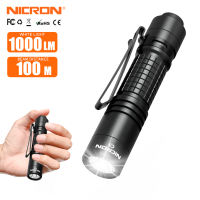 ไฟฉาย NICRON N8 / C3 ยุทธศาสตร์ 1300lm / 1000lm ชาร์จไฟฟ้า แบบพกพา IP68 กันน้ำ 180m / 100m ระยะทางพร้อมกระจายไฟฉายสำหรับค่ายฉุกเฉินกลางแจ้งการตรวจสอบเครื่องมือ