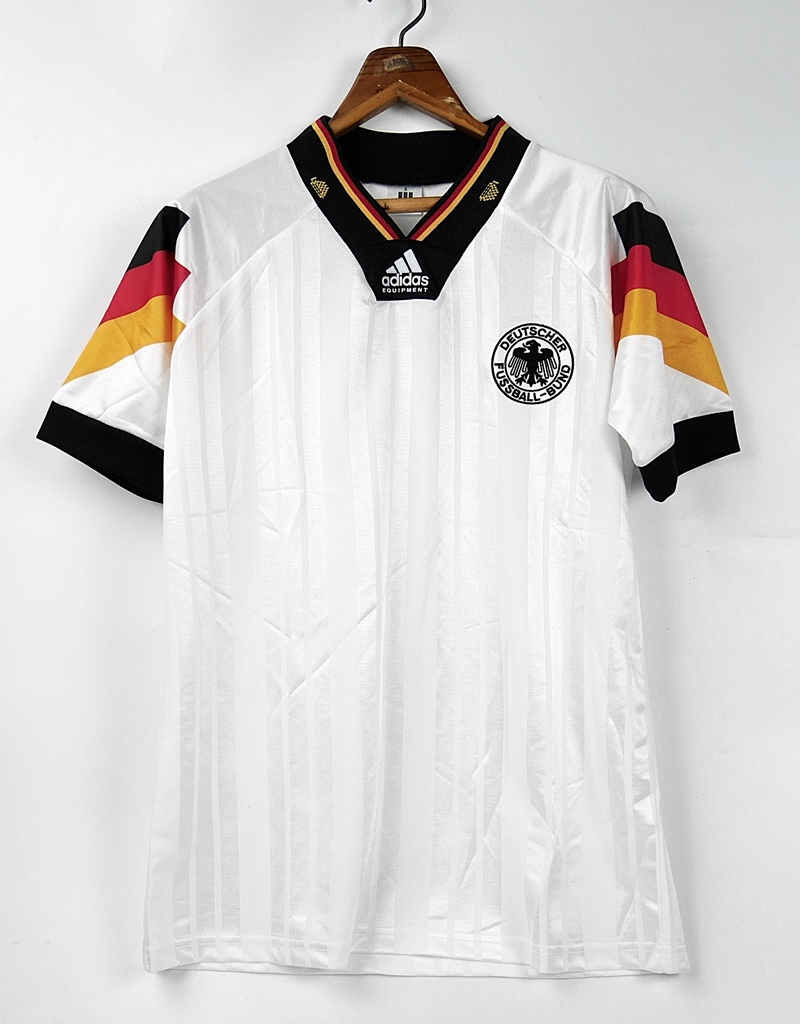 GERMANY HOME 1992 RETRO WHITE FOOTBALL SHIRT SOCCER JERSEY