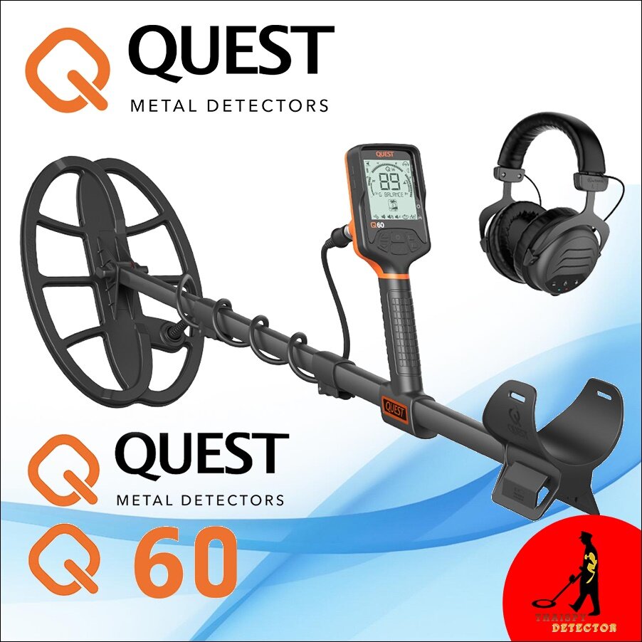 Quest Q60 เครื่องตรวจจับโลหะ เครื่องหาทอง ⭐ ผ่อนได้ ⭐ กันน้ำ ของแท้ U.S.A Quest metal detectors ส่งด่วน ประกันศูนย์