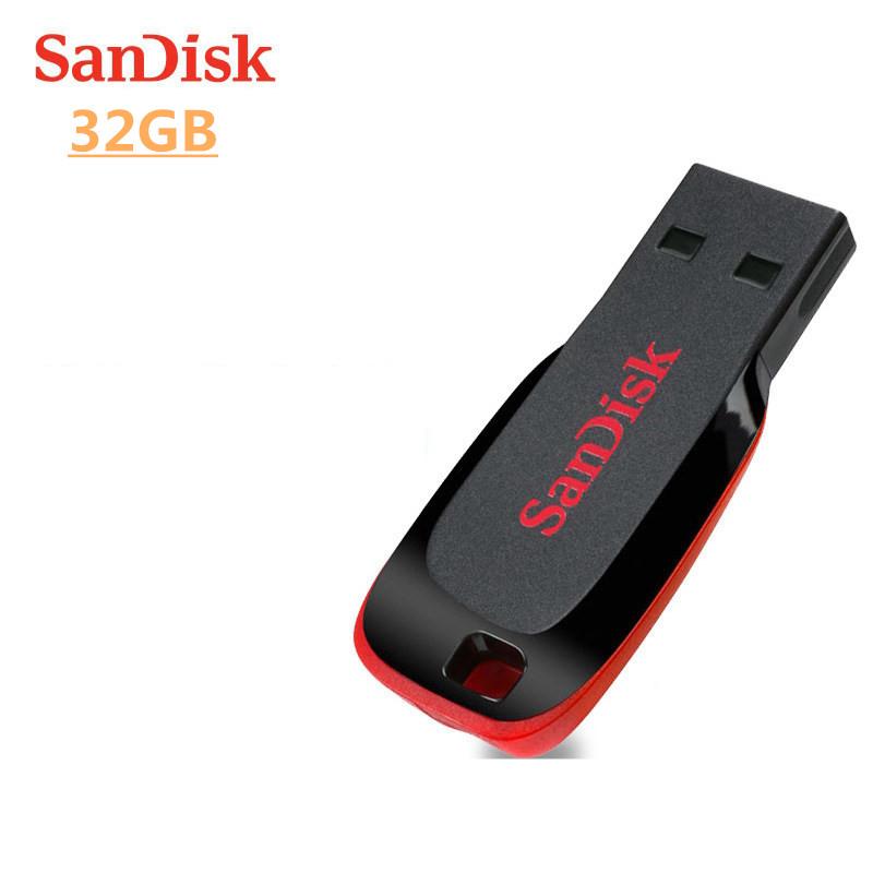 sandisk USB 32GB แฟลชไดรฟ์ USB 3.0 แบบพกพาในรถ CZ50 มินิ Mini USB ความเร็วสูงในสำนักงานบุคลิกภาพ