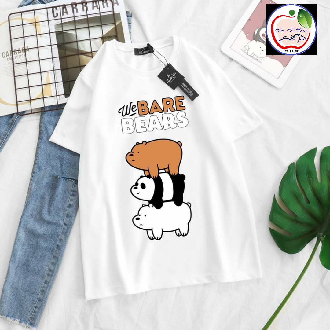 เสื้อยืด แฟชั่นการ์ตูน หมี Bare Bears เสื้อลายสวย ลายการ์ตูนเสื้อผ้า