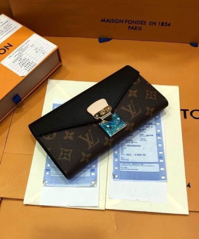 Louis Vuitton Monogram Pallas Wallet M58415 Black Cloth ref