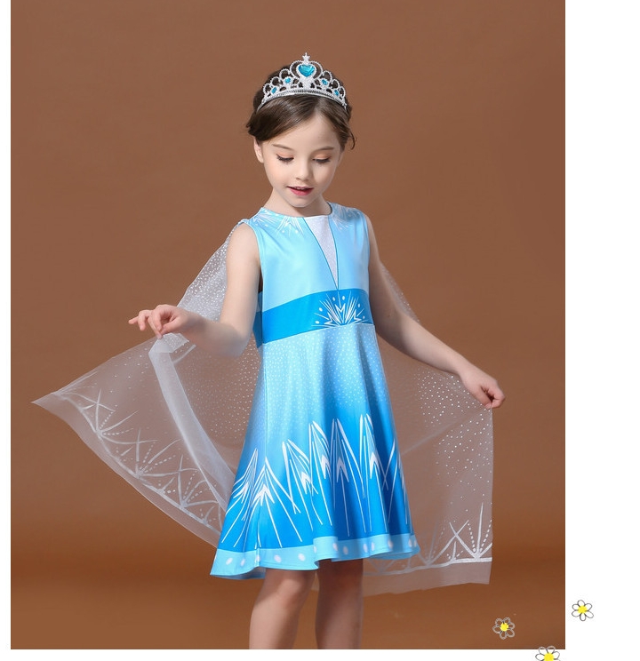 Princess Dress Frozen2 ชุดเจ้าหญิงเอลซ่า ภาด2 ชุดกระโปรงเด็กหญิง แฟชั่นเด็กหญิง