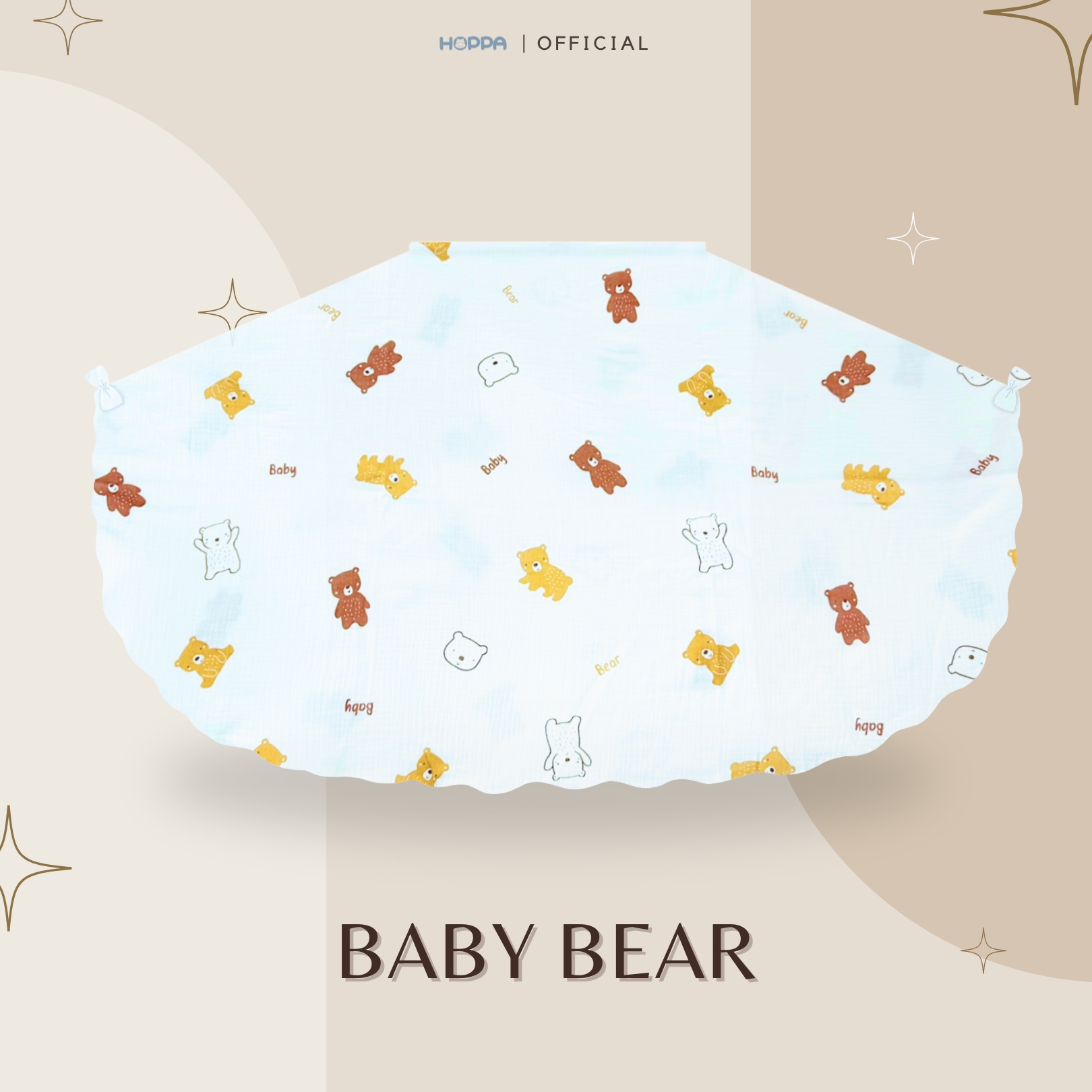 HOPPA Muslin Nursing cover ผ้าคลุมสำหรับให้นม แบบมีโครง(ถอดได้) ผ้ามัสลินคอตตอน พร้อมกระเป๋าจัดเก็บ ผ้าคลุมให้นม