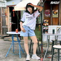 BAOJI บาโอจิ เสื้อJersey THE POWERPUFF GIRLS รุ่น BPGATP เสื้อคอปกผู้หญิง ลิขสิทธิ์แท้ ผ้าแห้งไว ระบายอากาศดี