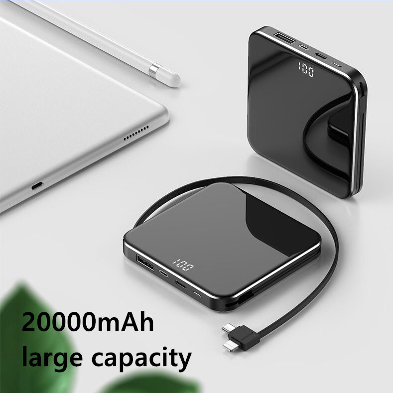 แบตสำรองมินิ Power Bank 20000mAh เพาเวอร์แบงค์ใช้ได้กับโทรศัพท์วัตถุประสงค์ทั่วไปใช้ง่ายพกพาสะดวกพกขึ้นเครื่องได้ Quick Charge 2.0