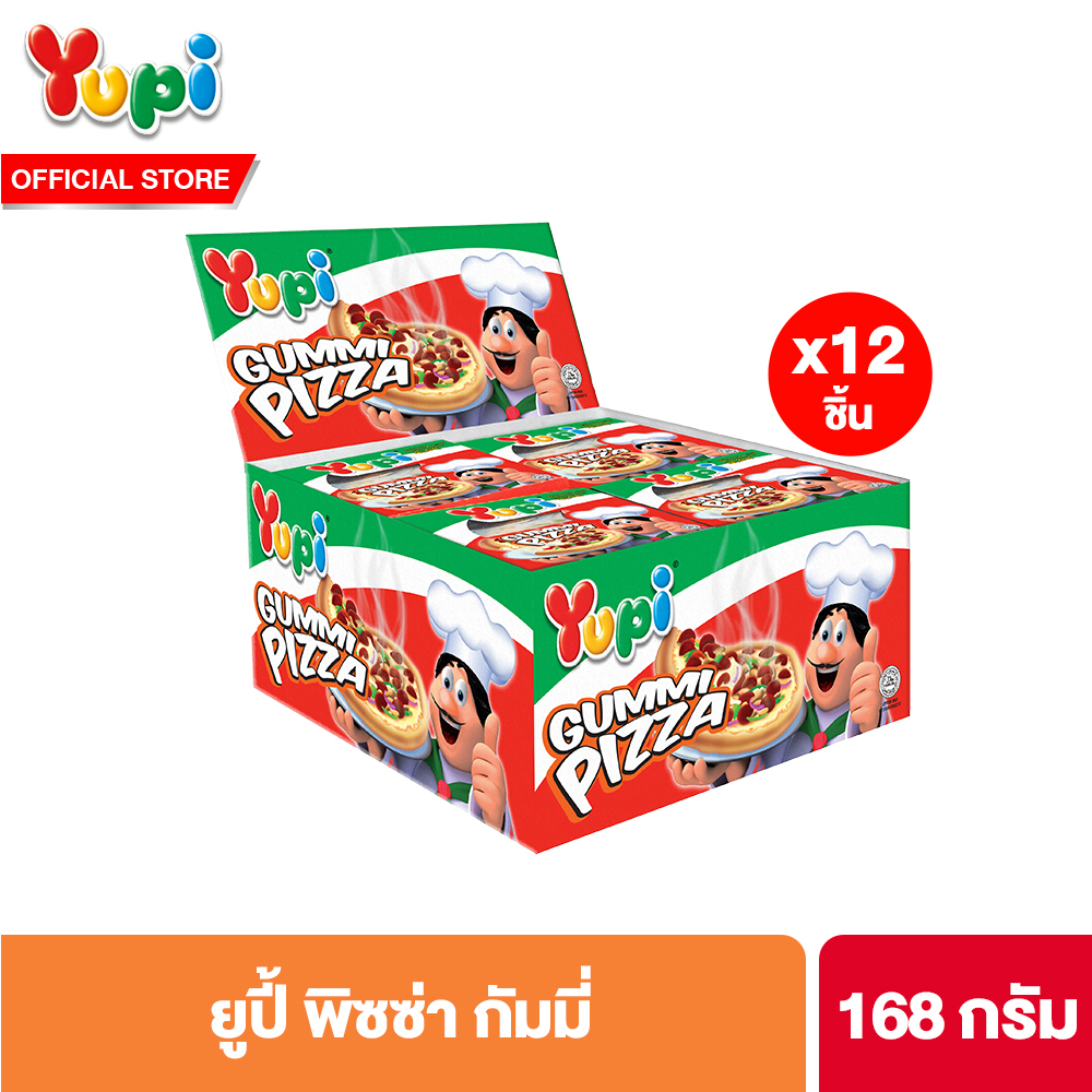 [แพ็ค 12 ชิ้น] ยูปี้ กัมมี่พิซซ่า 14ก. Yupi Gummi pizza 14g. ราคา 50 บาท*ส่งฟรี