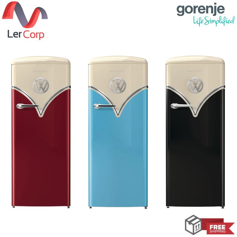 [0% 10 เดือน] (Gorenje) ตู้เย็นตั้งพื้น 260 ลิตร รุ่น OBRB153 สไตล์ retro มีให้เลือก 3 สี สีดำ สีไวน์แดง สีฟ้า ราคา 99,000 บาท*ส่งฟรี