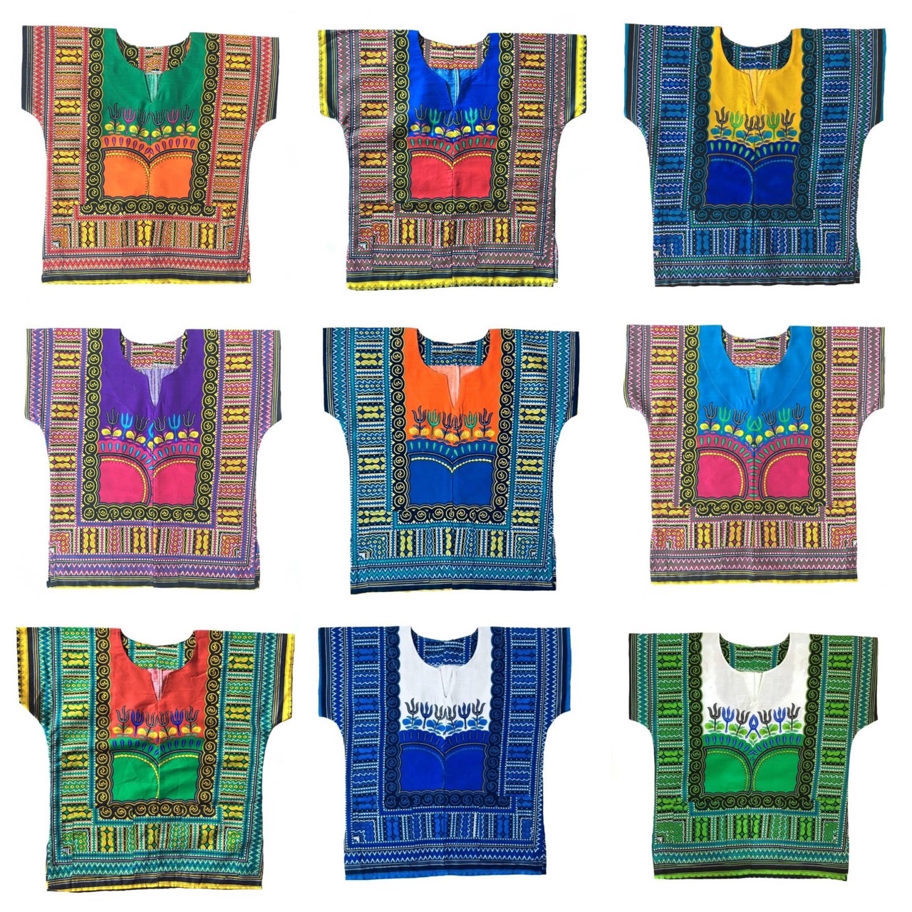 Cotton Shirt Boho Kids Child Boy Girl Bohemia Dashiki Africa ราคา  120 บาท*ส่งฟรี