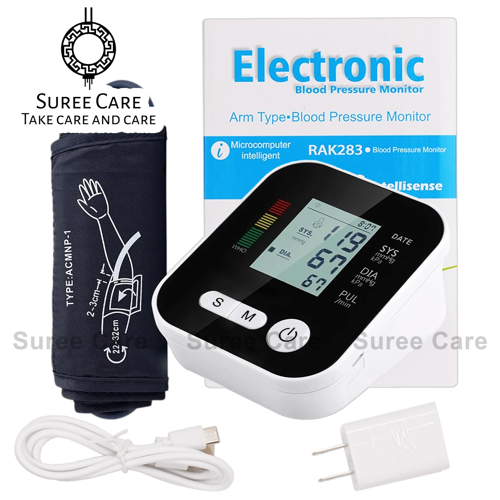 RAK-283 เครื่องวัดความดันโลหิต ตรวจความดัน วัดความดัน แถมฟรี อแดปเตอร์ 5v รับประกัน 3 ปี ราคา 490 บาท*ส่งฟรี