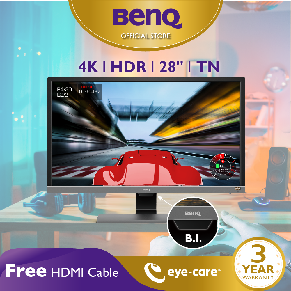 Benq El2870u 28นิ้ว 4k Hdr Freesync 1ms Eye Care Gaming Monitor (จอคอมเล่นเกม, Monitor 4k). 