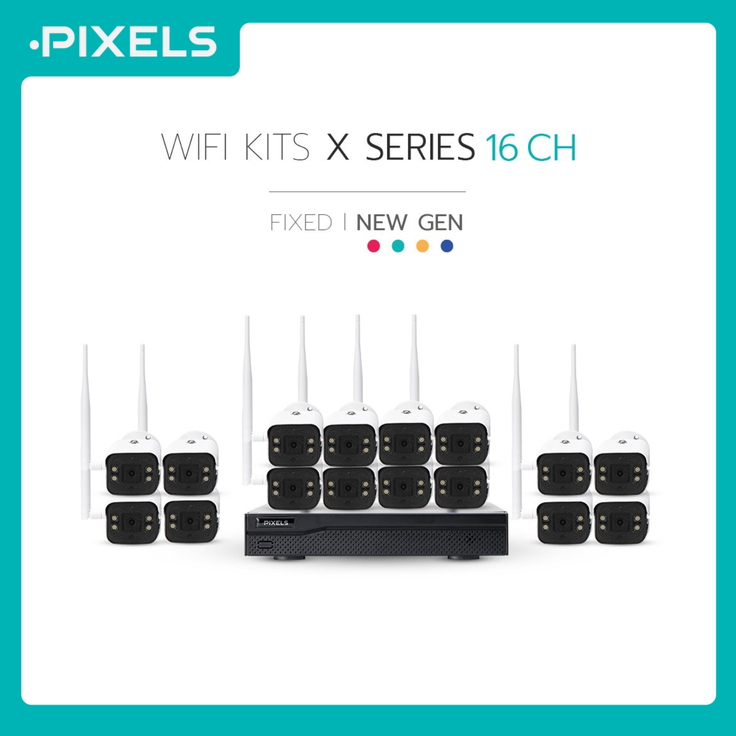 [Free Hard Disk] Wi-Fi Kits X Series New Gen Fixed 16 Ch with Nvr Supports 16 Ch Wireless Cctv Cameras, 3 Million Sharp Pixels