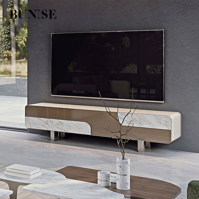 Bunise elitemarble living room TV cabinet bg1212 mini drawer TV cabinet for living room luxury design with 4 sizes available ราคา 43,278 บาท*ส่งฟรี