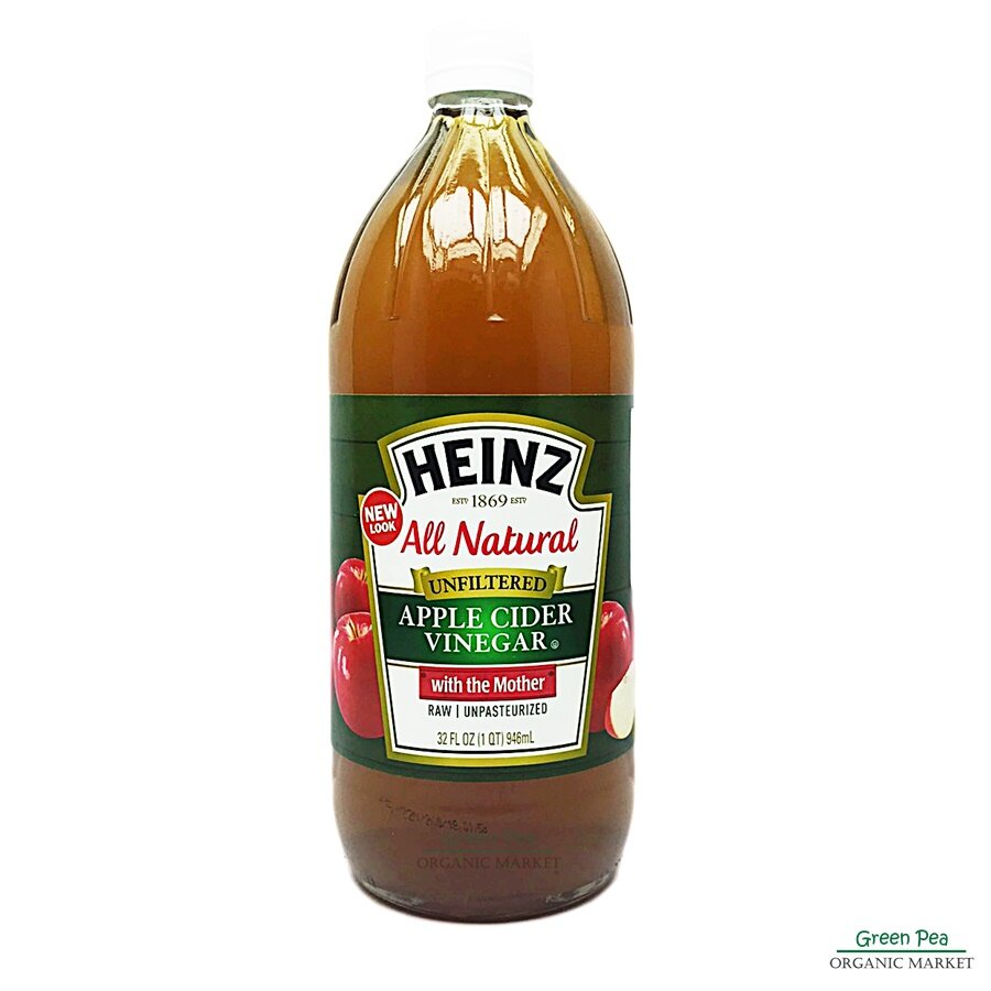 HEINZ Apple cider ไฮนซ์ น้ำส้มสายชูหมักจากแอปเปิ้ลชนิดไม่ผ่านการกรอง 946มล.