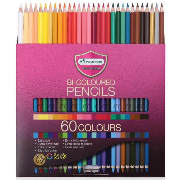 Master Art มาสเตอร์อาร์ต ดินสอสี สีไม้ 30 แท่ง 60 สี รุ่นมาสเตอร์ซีรี่ย์(MASTER SERIES)