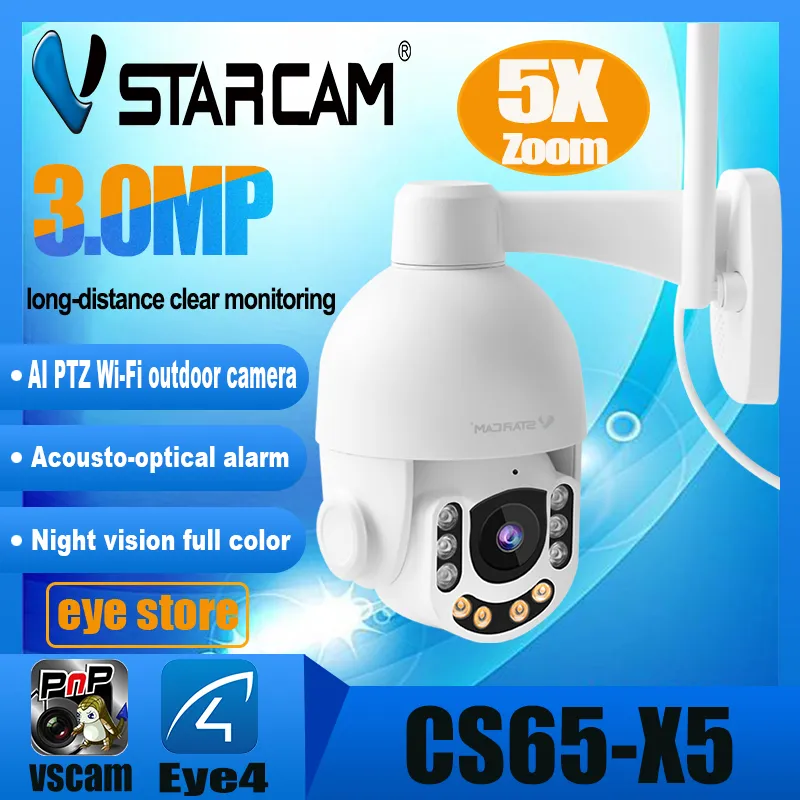 Vstarcam CS65-X5  ความละเอียด 3MP(1296P) กล้องวงจรปิดไร้สาย กล้องนอกบ้าน Outdoor Wifi Camera ภาพสี มีAI+ คนตรวจจับสัญญาณเตือน