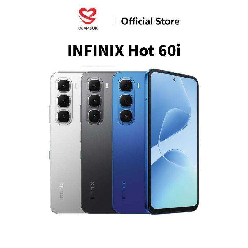 Smartphone Infinix Hot60I (4g) 8+256Gb Helio G81 Ips Screen 120Hz Brightness 700Nits Thin 7.7mm. ราคา 4,350 บาท*ส่งฟรี