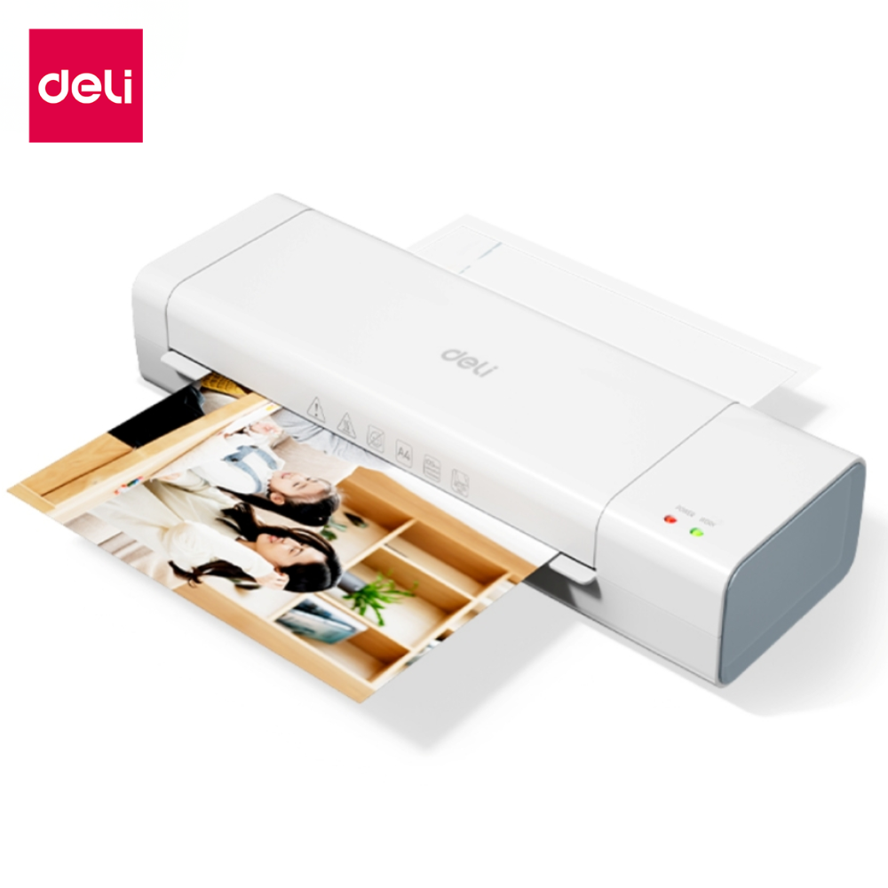 Deli เครื่องเคลือบบัตร เครื่องเคลือบเอกสาร A4 280 มม./นาที รองรับฟิล์มเคลือบหลายขนาด Laminator