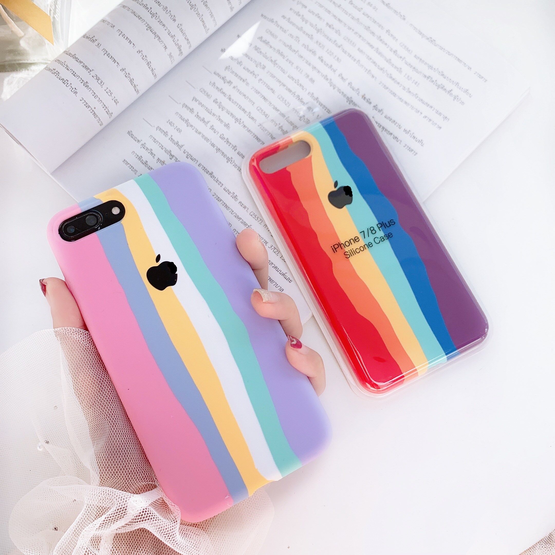 【เคส ไอโฟน7plus 8plus】เคส สายรุ้งไล่โทนสีนิ่ม iphone 11 pro max เคสซิลีโคนสำหรับ Iphone 6 6s 7 8 7plus 8Plus XS MAX XR X case iphoneSE2020(สายรุ้ง iphone 11pro)iphone 12 12pro 12mini 12proMax