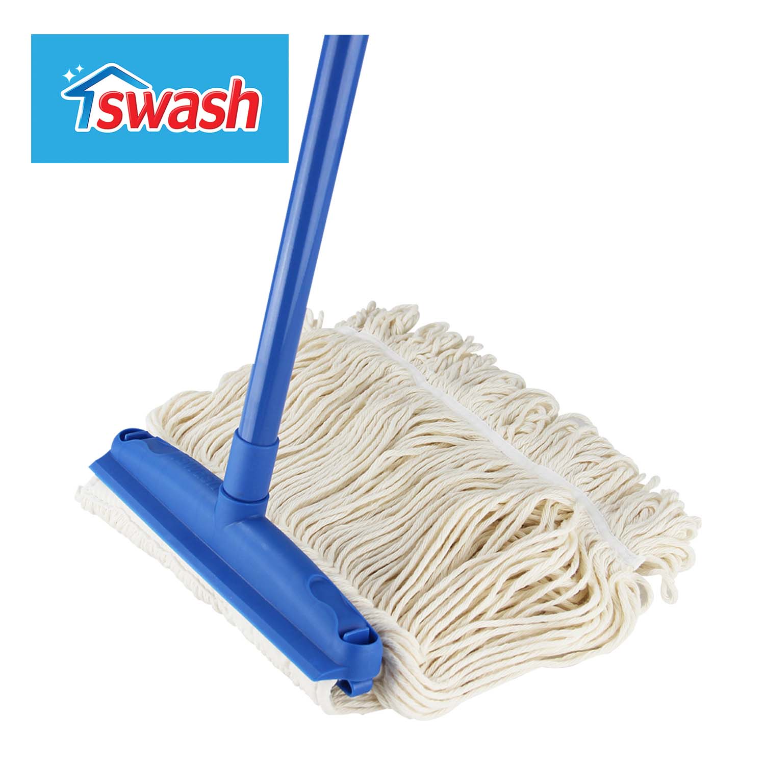SWASH 10 T-Shape Dolly Cotton Mop - สวอช ม็อบหนีบเย็บชาย 10 นิ้ว ไม้ม็อบ ไม้ถูพื้น ม็อบถูพื้น ไม้ม๊อบ ม๊อบ ราคา 399 บาท*ส่งฟรี